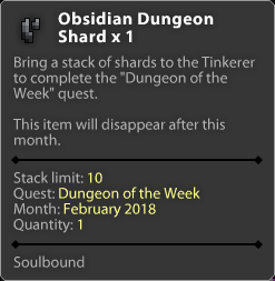 Obsidian Dungeon Shard x 1